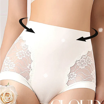 Womens High-Waist Lace Seamless Stretch Silky Underwear