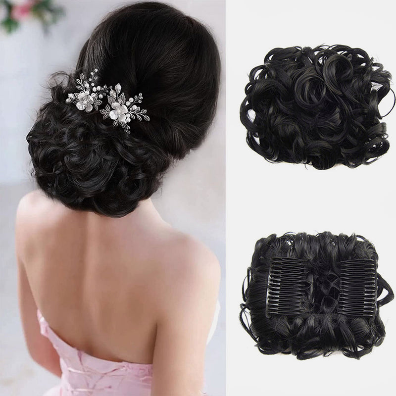 🔥Short Messy Curly Dish Hair Bun Extension