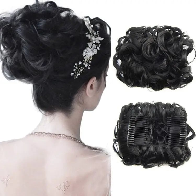 🔥Short Messy Curly Dish Hair Bun Extension