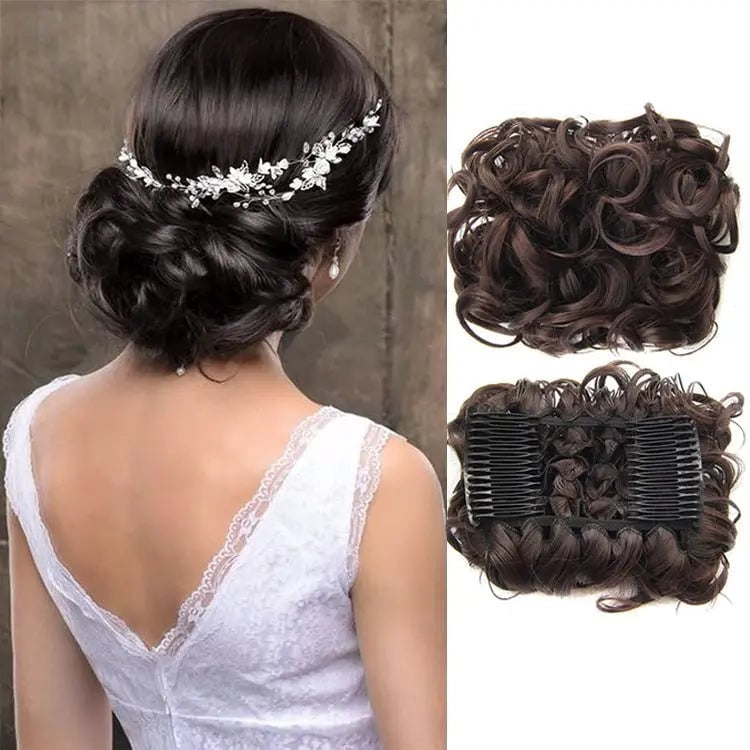 🔥Short Messy Curly Dish Hair Bun Extension