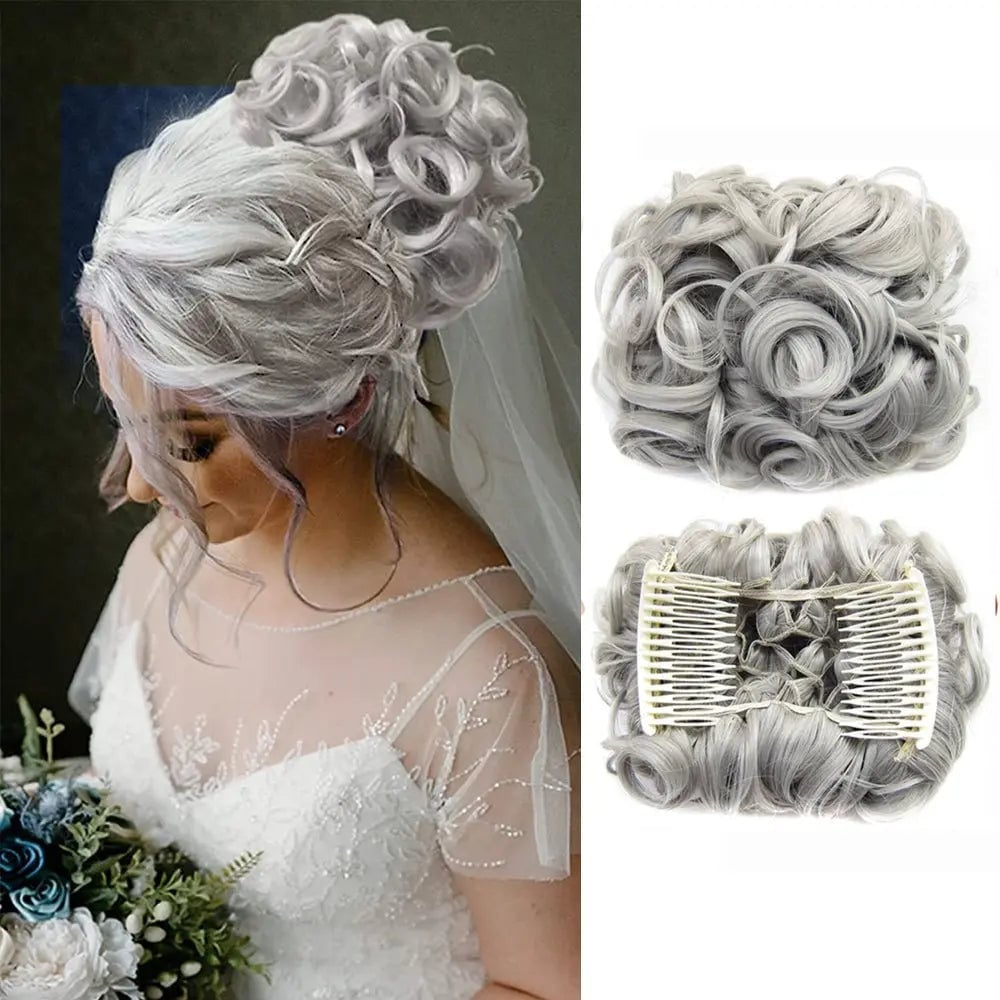 🔥Short Messy Curly Dish Hair Bun Extension
