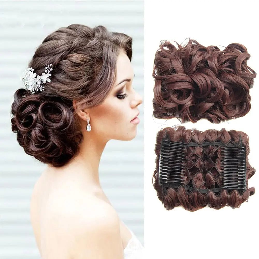 🔥Short Messy Curly Dish Hair Bun Extension