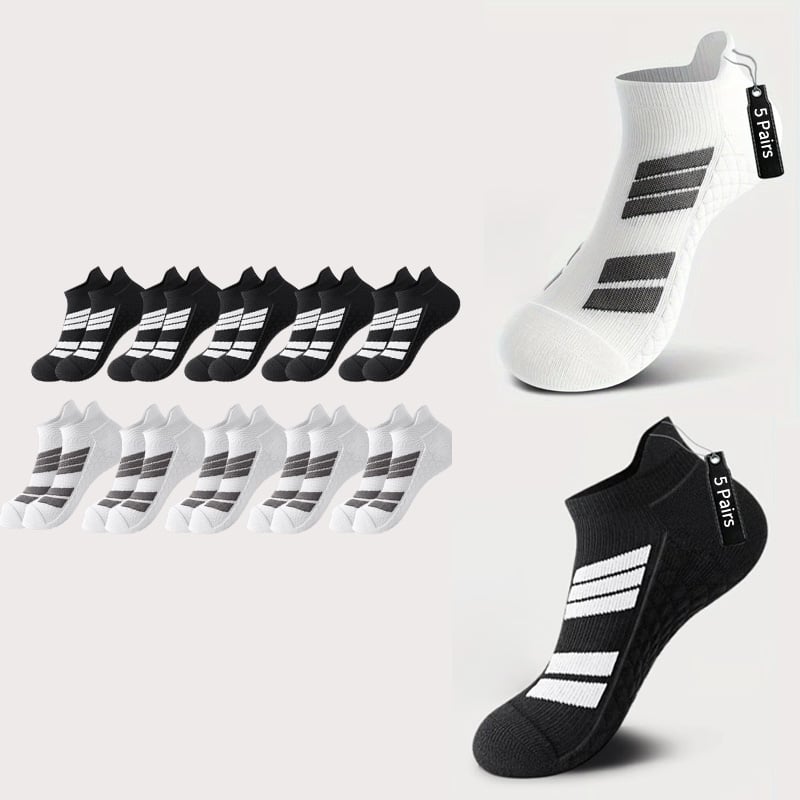 (5 pairs) Unisex low-cut athletic socks with a massage effect and an "invisible" design