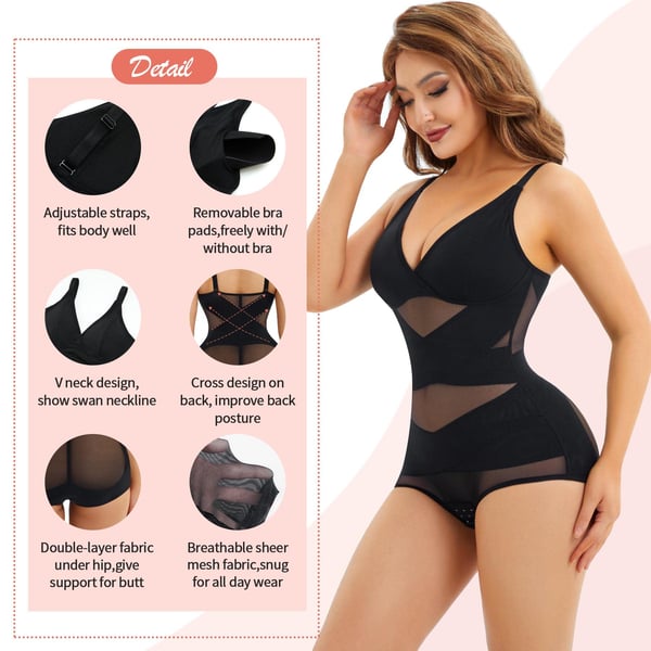 V Neck Bra Bodysuit Shapewear