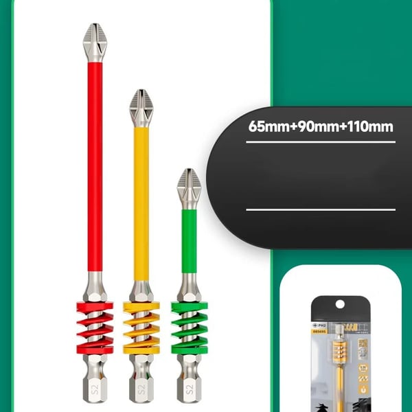 Anti-Slip Magnetic Phillips Bit with Spring