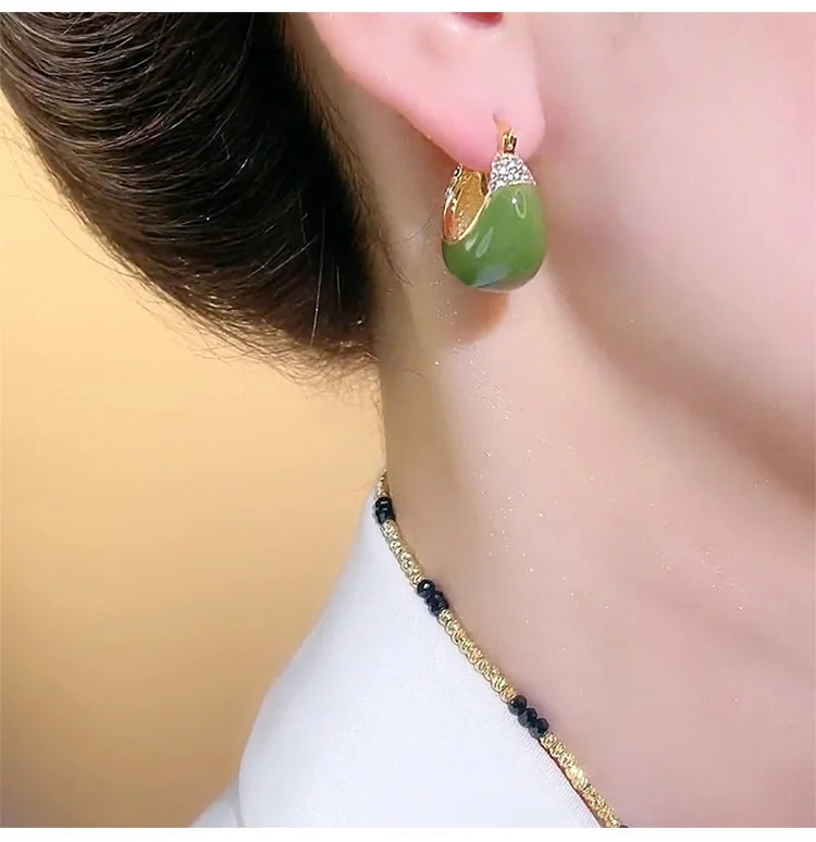 Elegant earrings set with diamonds
