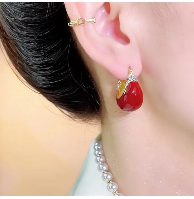 Elegant earrings set with diamonds