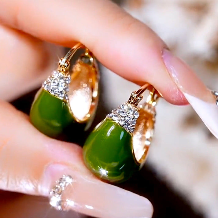 Elegant earrings set with diamonds