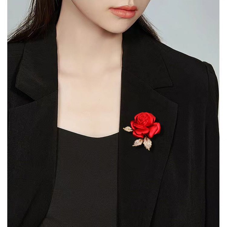 High quality enamel rose brooch