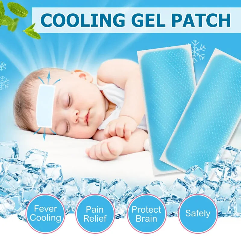 🧊 Summer Cooling Fever Relief Patches – 5 Bags Set (2 Patches Each) | Instant Cooling Stickers for Kids & Adults ❄️