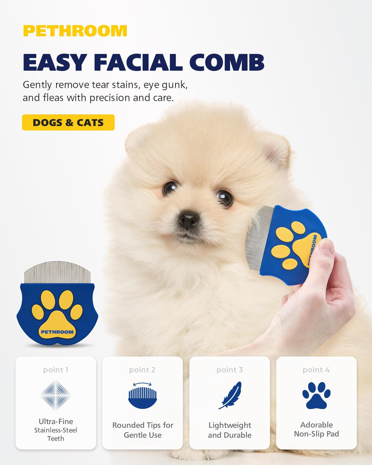 🐾Pet Eye Cleaning Brush | Gentle Tear Stain Remover for Dogs & Cats✨