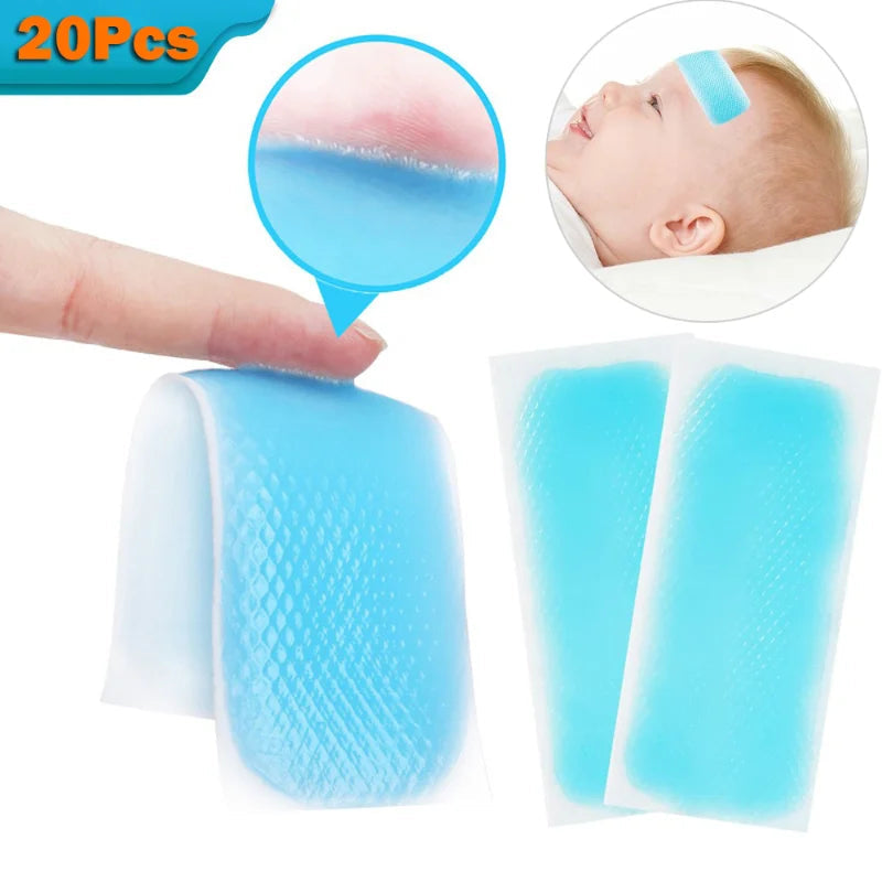 🧊 Summer Cooling Fever Relief Patches – 5 Bags Set (2 Patches Each) | Instant Cooling Stickers for Kids & Adults ❄️