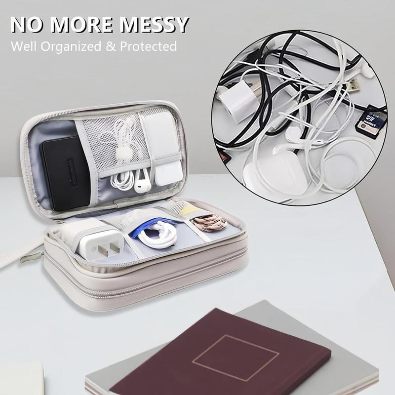 💼Travel Cable Organizer Pouch | Double Layer Waterproof Electronics Storage Bag for Charger, USB & Accessories✨