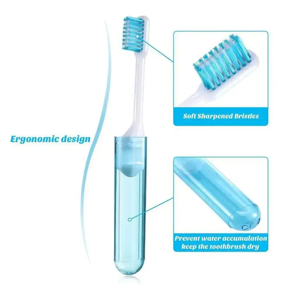 Folding Travel Toothbrush | Compact Soft Toothbrush for On-the-Go Smiles 😁✨