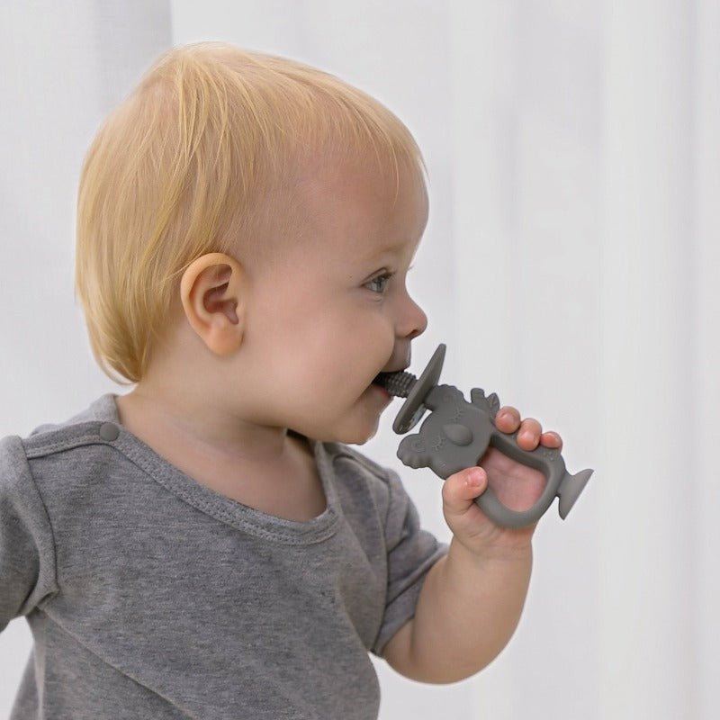 2-in-1 Koala Baby Teether & Training Toothbrush 🍼 | BPA-Free Silicone Teething Toy for Infants
