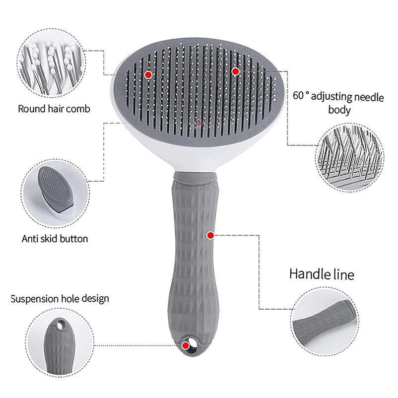 Pet Anti-Slip Grooming Brush & Hair Removal Comb | Cats & Small Pets