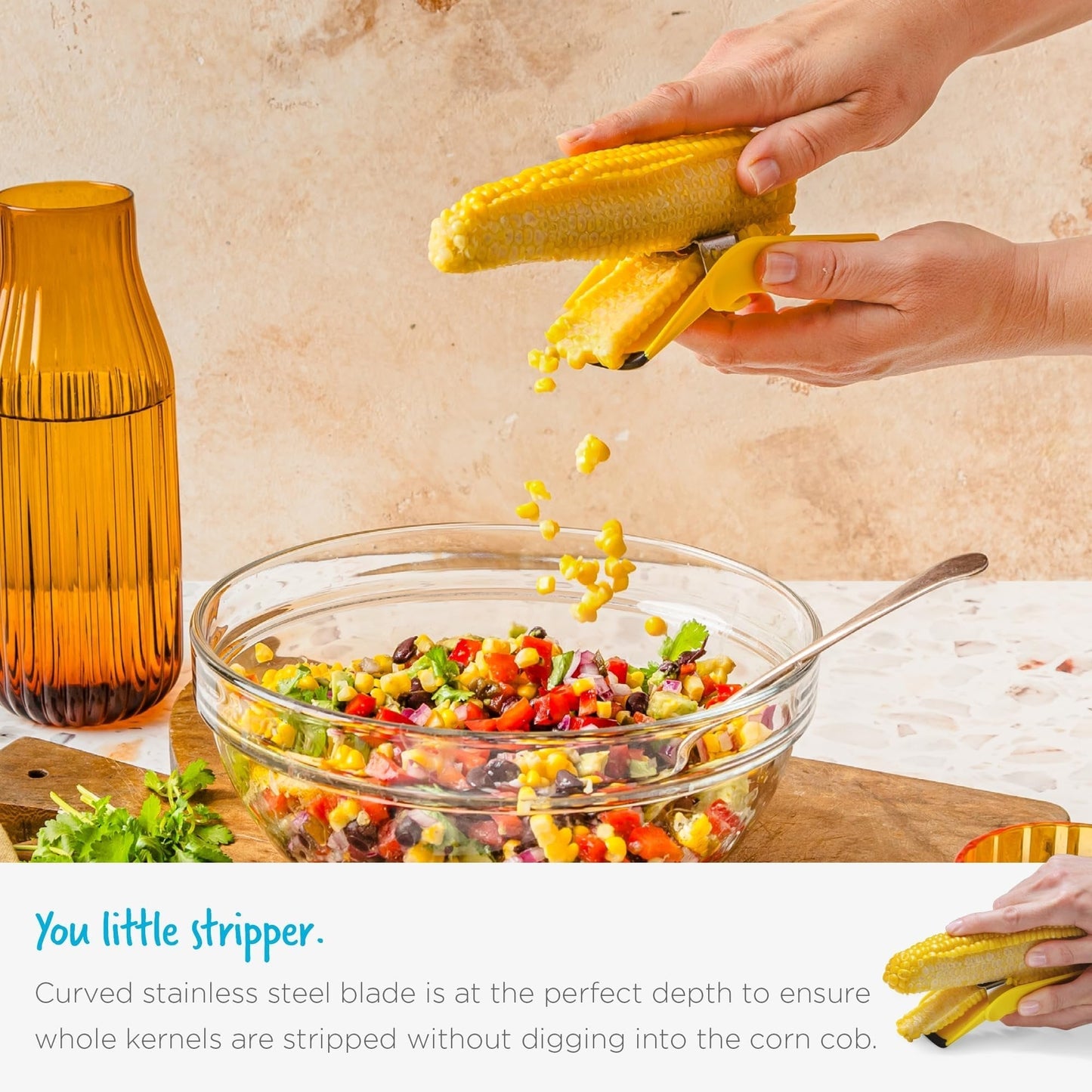 🌽Stainless Steel Corn Peeler & Kernel Remover | Quick Corn Stripper Kitchen Tool✨