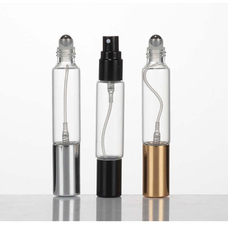 4PCS 10ml Essential Oil Roller Sprayer Dual-head Bottle