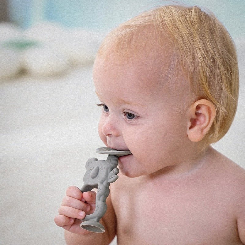 2-in-1 Koala Baby Teether & Training Toothbrush 🍼 | BPA-Free Silicone Teething Toy for Infants