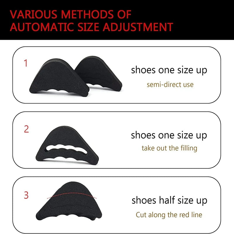 👟Soft Toe Cushion Insoles | Reusable Shoe Size Reducer & Toe Filler Inserts for Loose Shoes✨