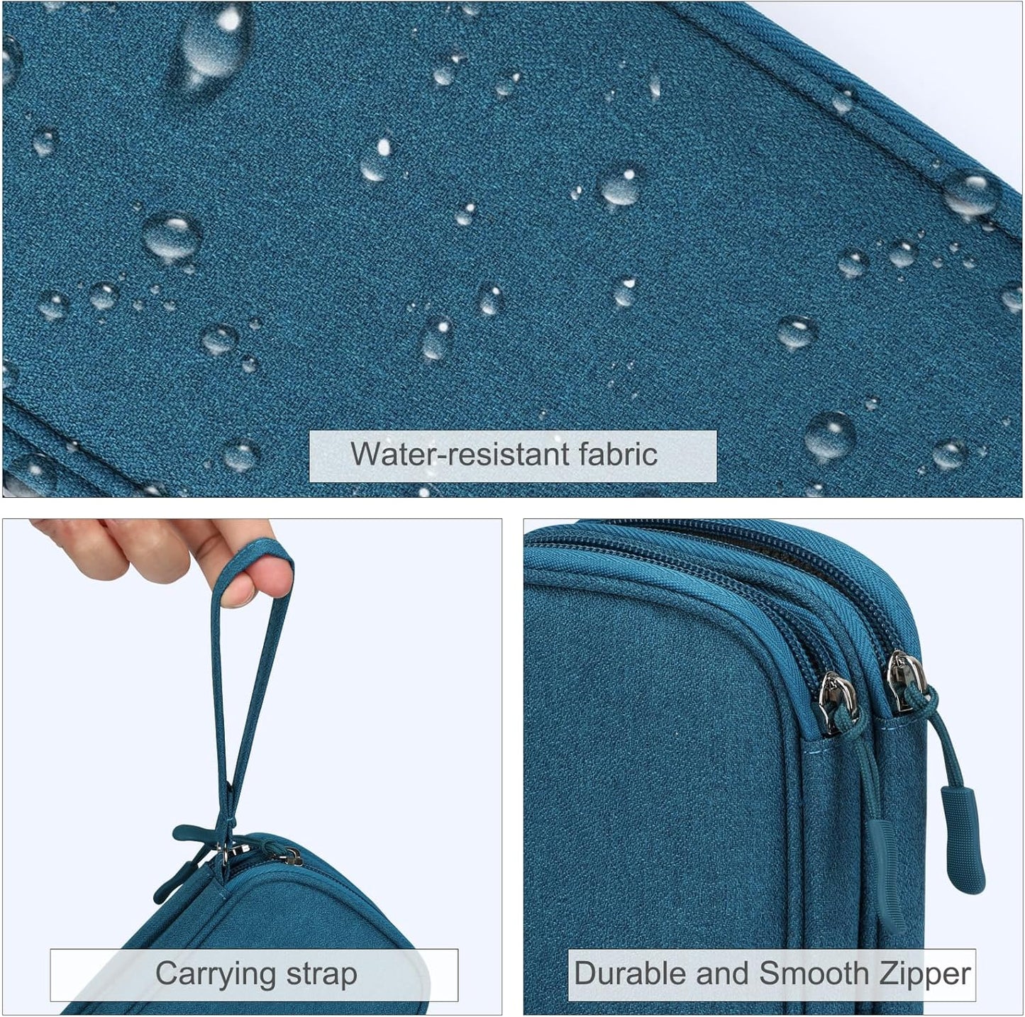 💼Travel Cable Organizer Pouch | Double Layer Waterproof Electronics Storage Bag for Charger, USB & Accessories✨