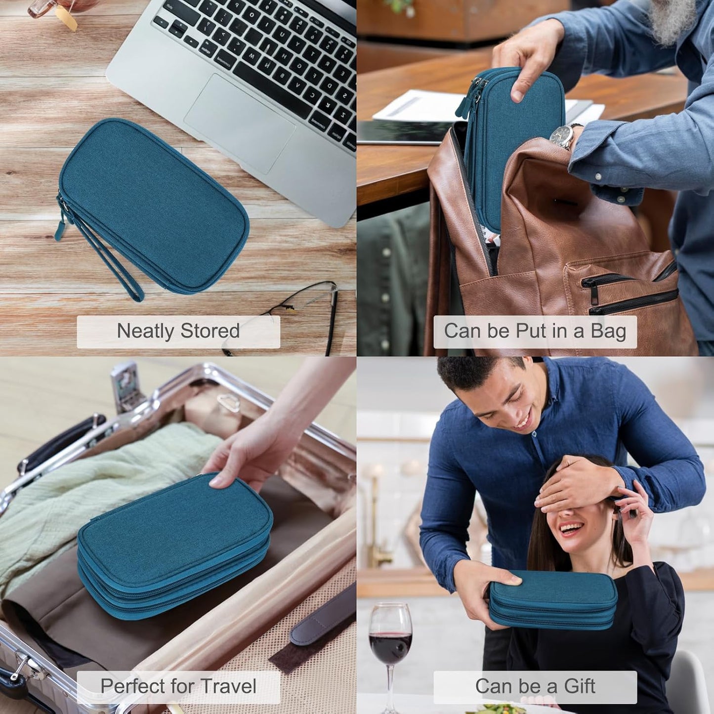 💼Travel Cable Organizer Pouch | Double Layer Waterproof Electronics Storage Bag for Charger, USB & Accessories✨