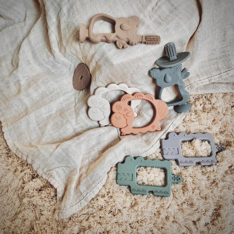 2-in-1 Koala Baby Teether & Training Toothbrush 🍼 | BPA-Free Silicone Teething Toy for Infants