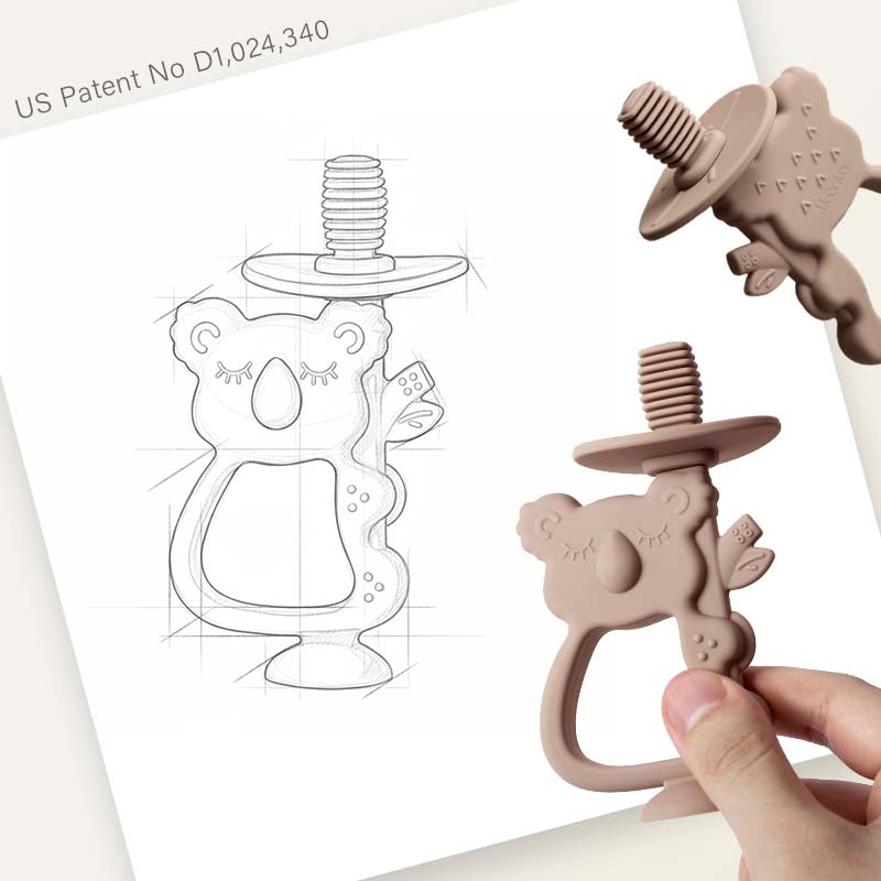 2-in-1 Koala Baby Teether & Training Toothbrush 🍼 | BPA-Free Silicone Teething Toy for Infants