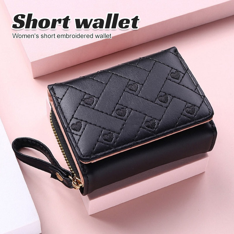 Women's Short Embroidered Wallet