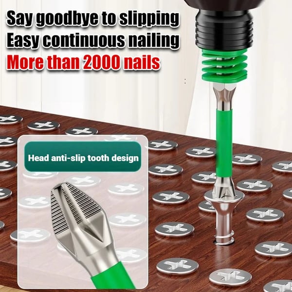 Anti-Slip Magnetic Phillips Bit with Spring