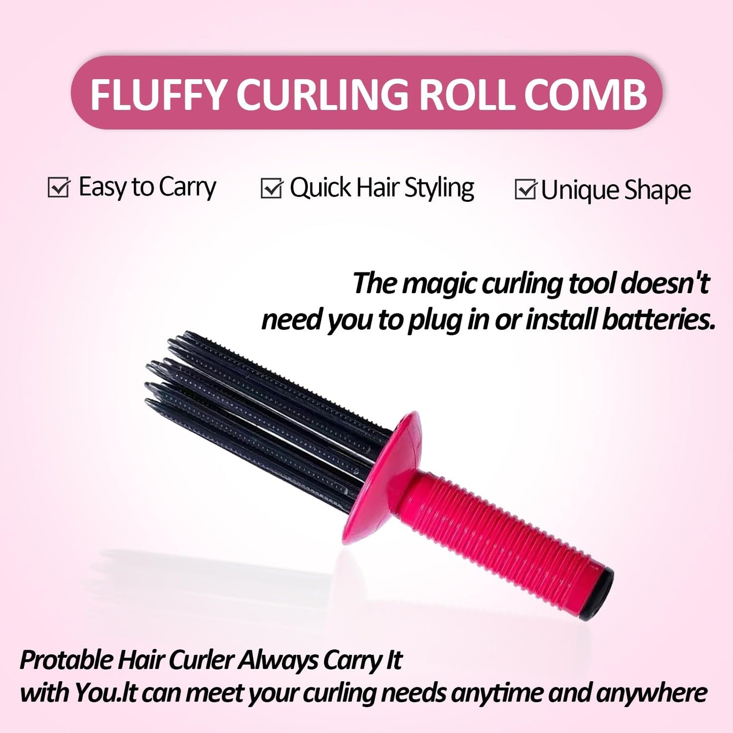Heatless Hair Fluffy Curling Roll Comb