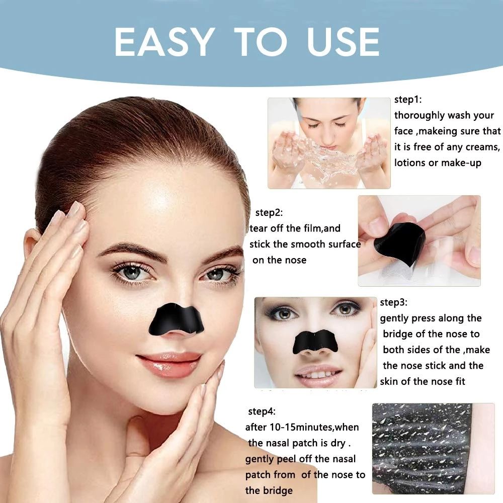 🖤Charcoal Nose Strips 6PCS | Deep Cleansing Blackhead Remover Pore Strips✨