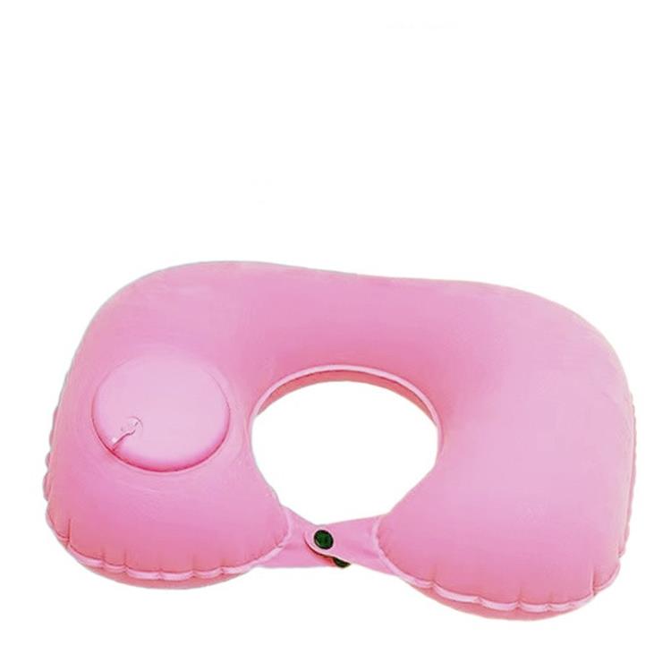 🚄Inflatable U-shaped Travel Pillow (Press Type) - Pump Included (30s Inflation) + Compact and Portable: Comfortable During Train/Car Travel!