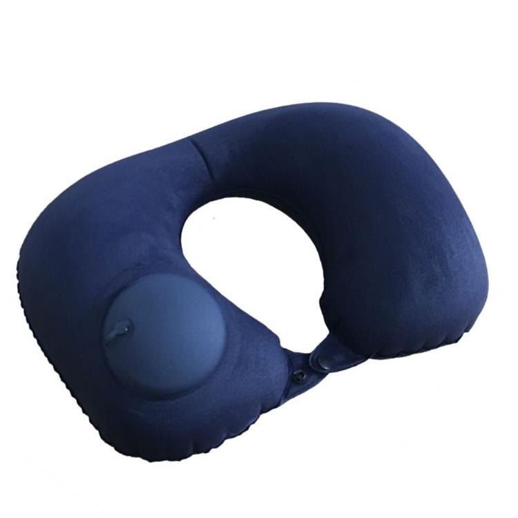 🚄Inflatable U-shaped Travel Pillow (Press Type) - Pump Included (30s Inflation) + Compact and Portable: Comfortable During Train/Car Travel!