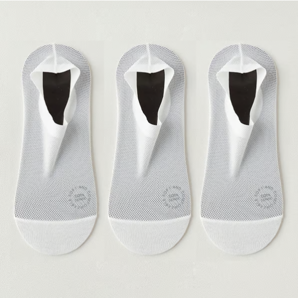🔥 3-Pair Invisible Grip Socks Pack 🧦 – Breathable Low-Cut Anti-Slip Sweat-Absorbing Design