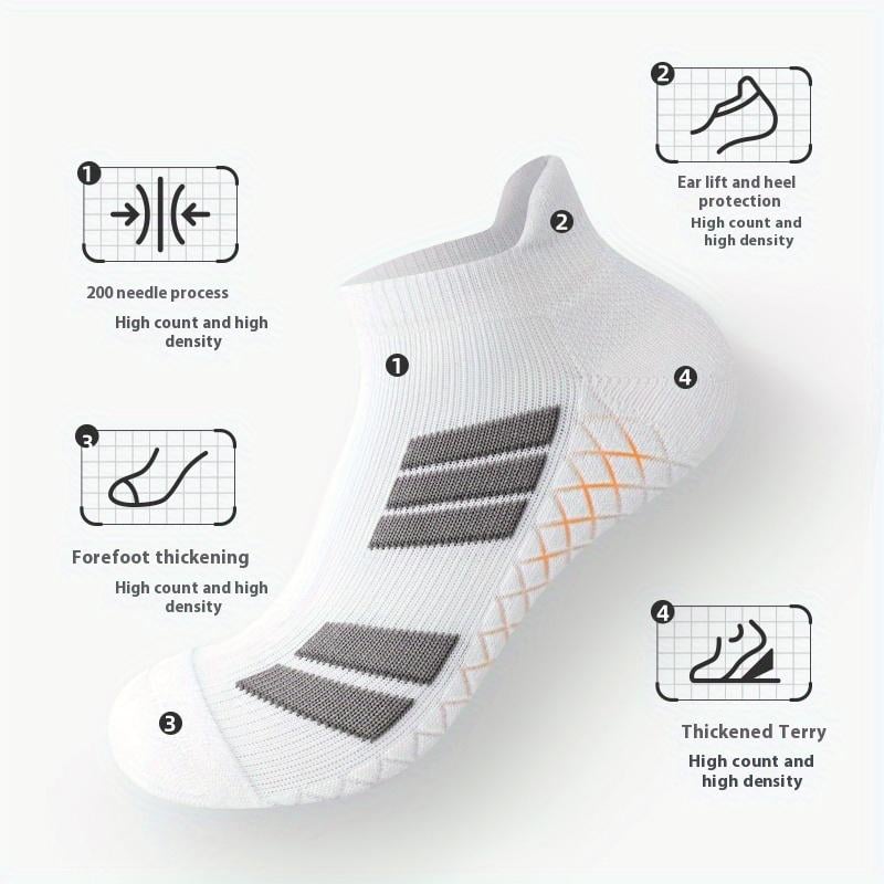 (5 pairs) Unisex low-cut athletic socks with a massage effect and an "invisible" design
