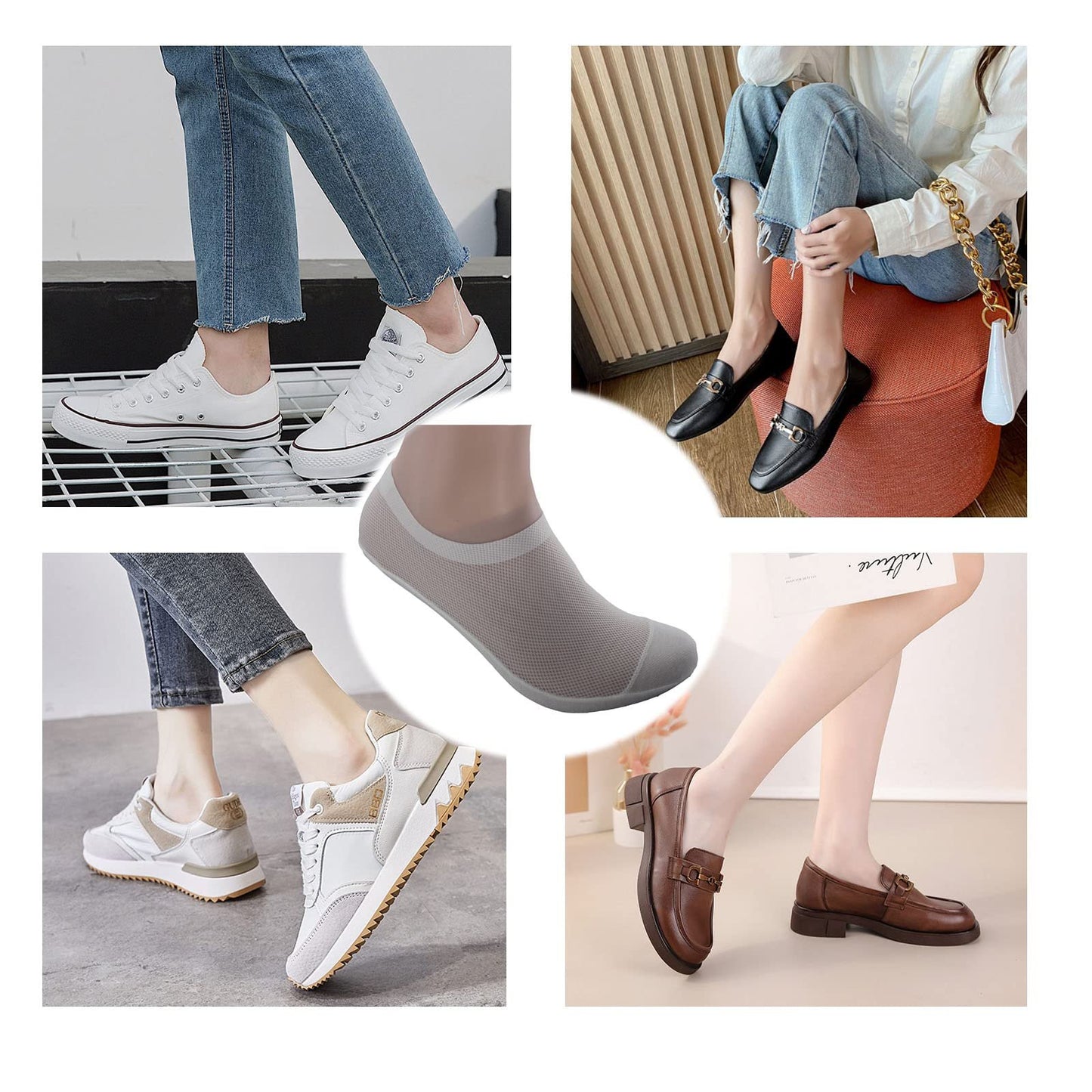🔥 3-Pair Invisible Grip Socks Pack 🧦 – Breathable Low-Cut Anti-Slip Sweat-Absorbing Design