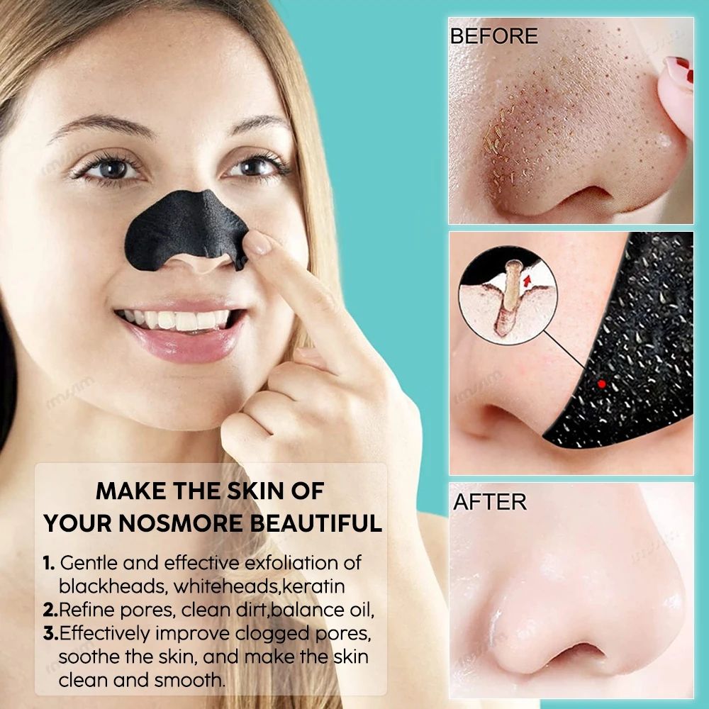🖤Charcoal Nose Strips 6PCS | Deep Cleansing Blackhead Remover Pore Strips✨