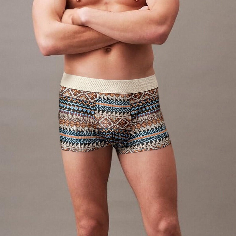 Men's Breathable Geometric Pattern Boxer Briefs（Buy 1 Get 1 Free）