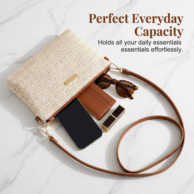 👜 50% OFF NOW! ⏰ Women's Woven Straw Shoulder Clutch Bag – Natural, lightweight & spacious – Perfect for beach, summer outings or brunch – boho chic with detachable strap 🌾