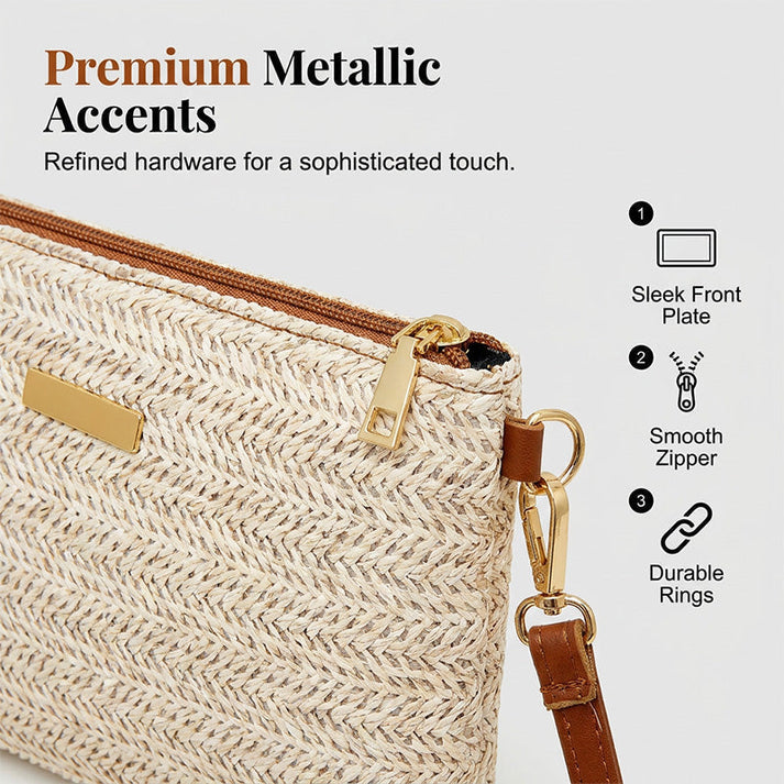 👜 50% OFF NOW! ⏰ Women's Woven Straw Shoulder Clutch Bag – Natural, lightweight & spacious – Perfect for beach, summer outings or brunch – boho chic with detachable strap 🌾