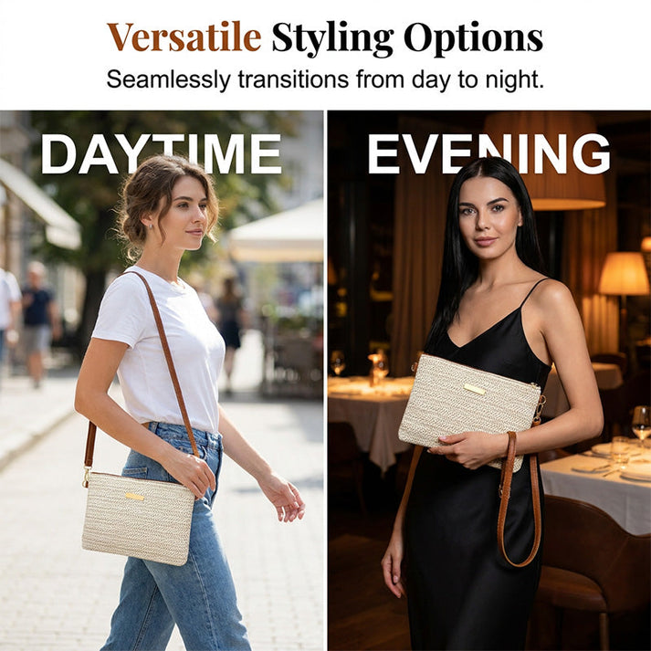 👜 50% OFF NOW! ⏰ Women's Woven Straw Shoulder Clutch Bag – Natural, lightweight & spacious – Perfect for beach, summer outings or brunch – boho chic with detachable strap 🌾