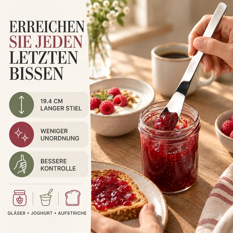 ✨ Buy 1 Get 1 Free! – Elegant Long Handle Stainless Steel Dessert Spoons 🥄